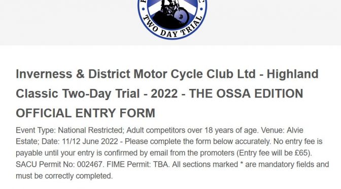 2022 Entry Forms Released